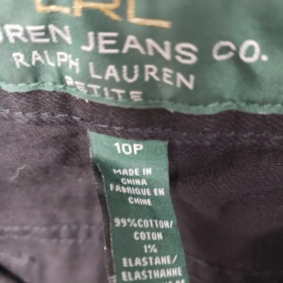 NWT Lauren Ralph Lauren Manhattan Black Classic Straight Leg Jean Size 10P - Picture 8 of 12